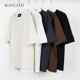 WAVLATII Oversized Summer T shirts for Women Men Brown-1