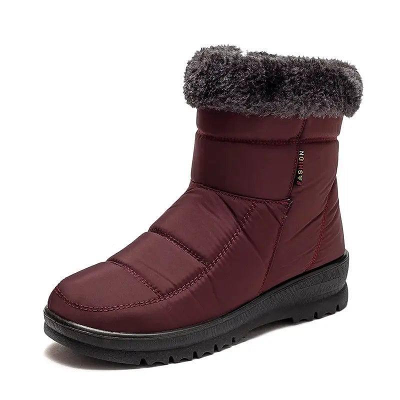 Ladies' Furry-Lined Winter Boots-Red-7