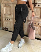 Women's Cargo Pants Casual Trousers New Solid Color Trend D / L-B-8