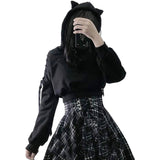 Women's Clothes Solid Color Gothic Hoddies Women's-2