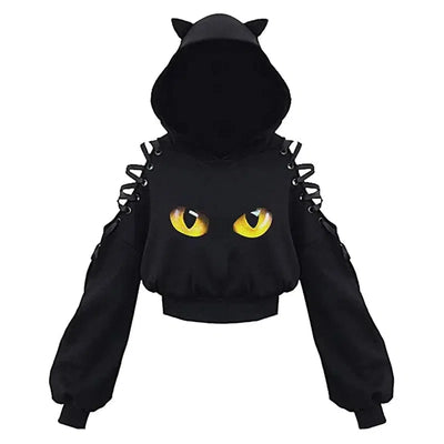 Women's Clothes Solid Color Gothic Hoddies Women's-5