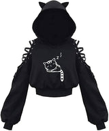 Women's Clothes Solid Color Gothic Hoddies Women's-D-7