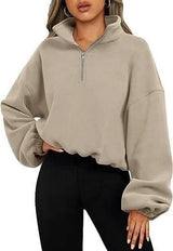 Women's Fashion Polar Fleece Jacket-Khaki-6