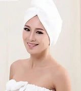 Women's Hair Dryer Cap, Absorbent Dry Hair Towel-White60x20cm-32