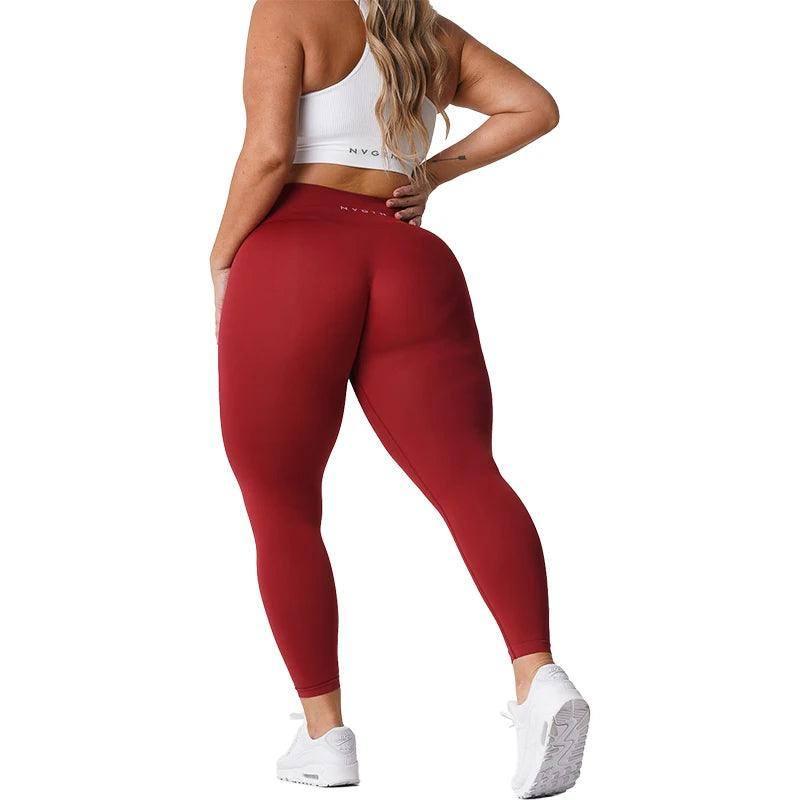 Women's High Waist Leggings-Carmine-1