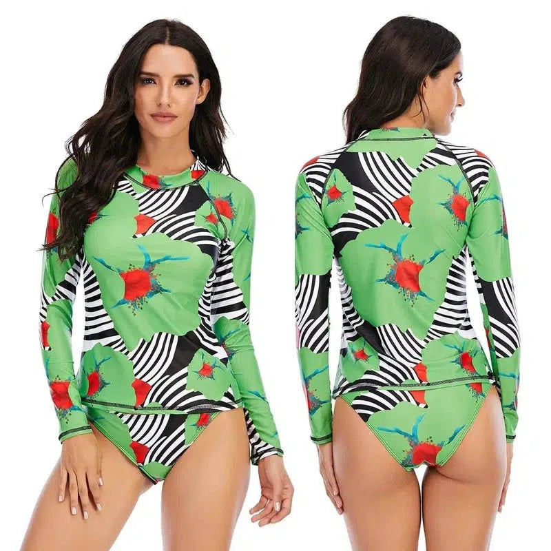 Women's long sleeve slit swimsuit-8style-2