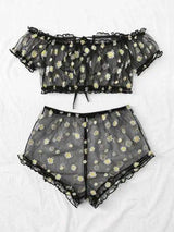 Women's Printed Lingerie Set-1