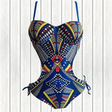 Women's Printed One Piece Bikini Swimsuit-3