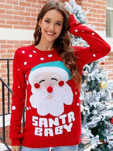 Women's Tops Santa Pullover Sweater Autumn And Winter Letter-2