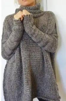 Women Sweaters Pullovers Long sleeve Knitted Female Sweater-Dark grey-6