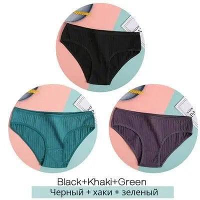 Women Underpants Solid Girls Briefs Female Lingerie-B-10