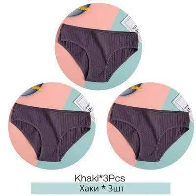 Women Underpants Solid Girls Briefs Female Lingerie-K-8