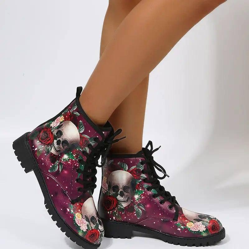 Workwear Boots Large Print Women's High Top Halloween-2