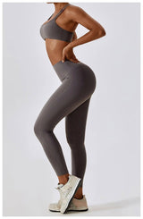 Yoga Clothing Sets Women Athletic Wear High Waist Leggings-5