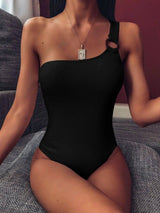 One-piece bikini swimsuit-Black-2