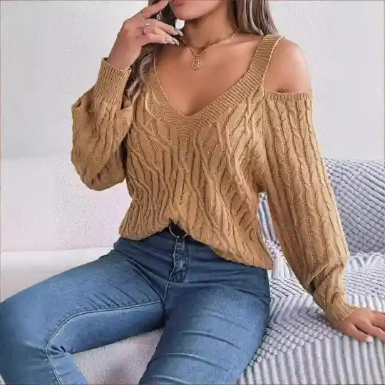 Off-Shoulder Lantern Sleeve Sweater